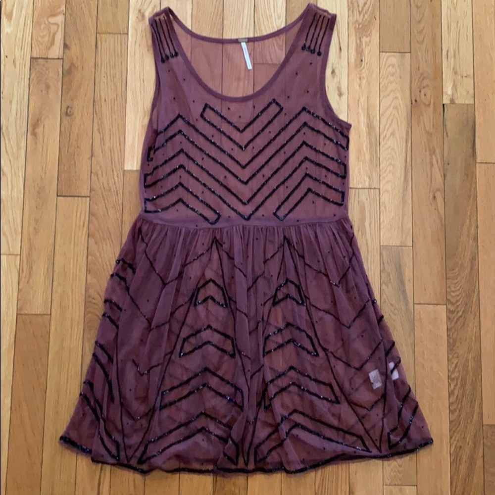 Free People Embellished Sheer Tunic Dress